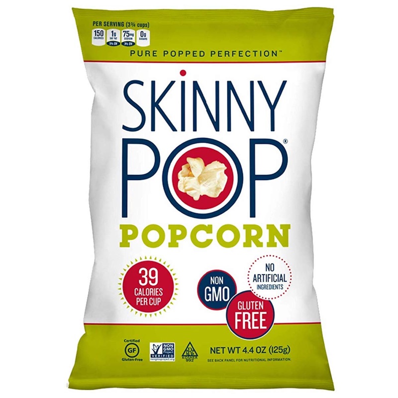 Photo 1 of 4 BAGS SkinnyPop Orignal Popcorn, 4.4oz Grocery Size Bags, Skinny Pop, Healthy Popcorn Snacks, Gluten Free 