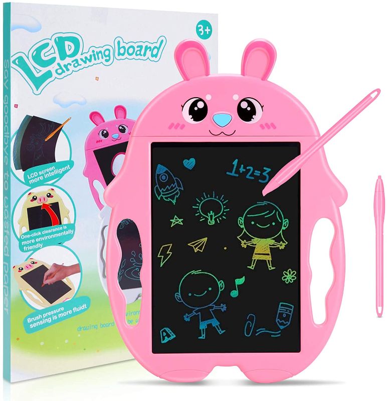 Photo 1 of LCD Writing Tablet, LCD Drawing Board Pads for Kids, Digital Doodle Board for Educational and Learning (Rabbit-Pink)