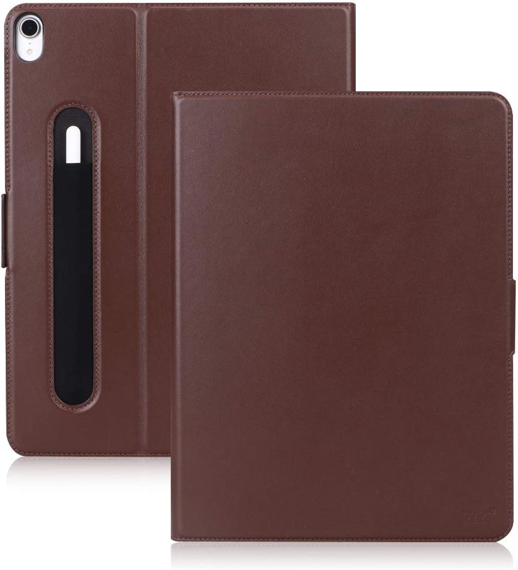 Photo 1 of FYY New iPad Pro 11" 2018 Case with Pencil Holder [Support Apple Pencile Charging] Luxury Cowhide Genuine Leather Handcrafted Case (DARK BROWN)