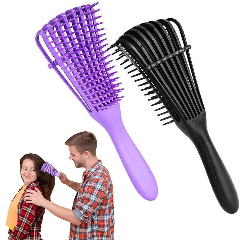 Photo 1 of Ez Detangler Brush Flex Detangling Brush Curly Hair Brush for Wet Hair (Black)