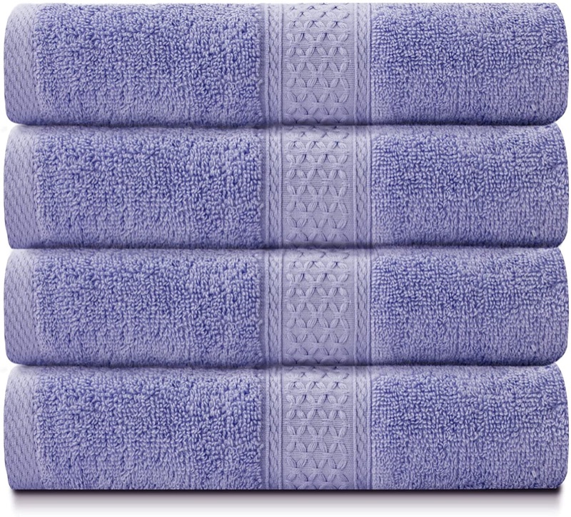 Photo 1 of BOSOWOS Bath Towels 100% Cotton 4 Piece Towels Set for Bathroom,Highly Absorbent Quick-Dry Soft Towels,Easy Care for Home,Kitchen,Pool,Gym,Spa & Everyday Use - Wedgewood