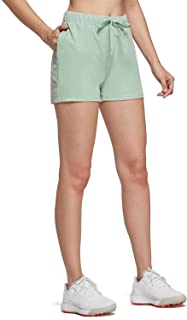 Photo 1 of BALEAF Women's 2.5" Workout Lounge Hiking Running Sport Shorts Quick Dry Pajama Knit Shorts with Pockets & Drawstring Tile Green Small