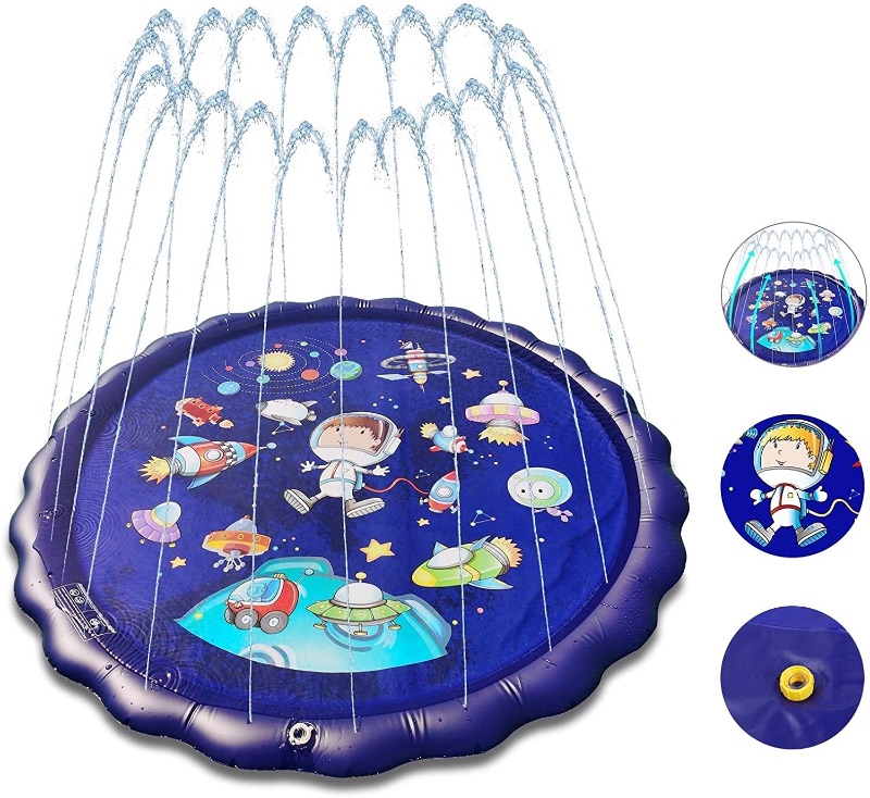 Photo 1 of Aquadoo Sprinkler for Kids, Sprinkler Play mat Splash Pad, and Swimming Pool – Children’s Sprinkler Pool, 68’’ Inflatable Water Toys-Cute Shark Outdoor Swimming Pool for Babies and Toddlers