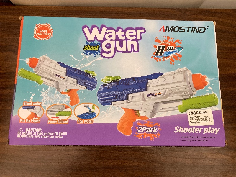 Photo 2 of Amostind 2 pack water shoot gun air pressure 11m water blaster 