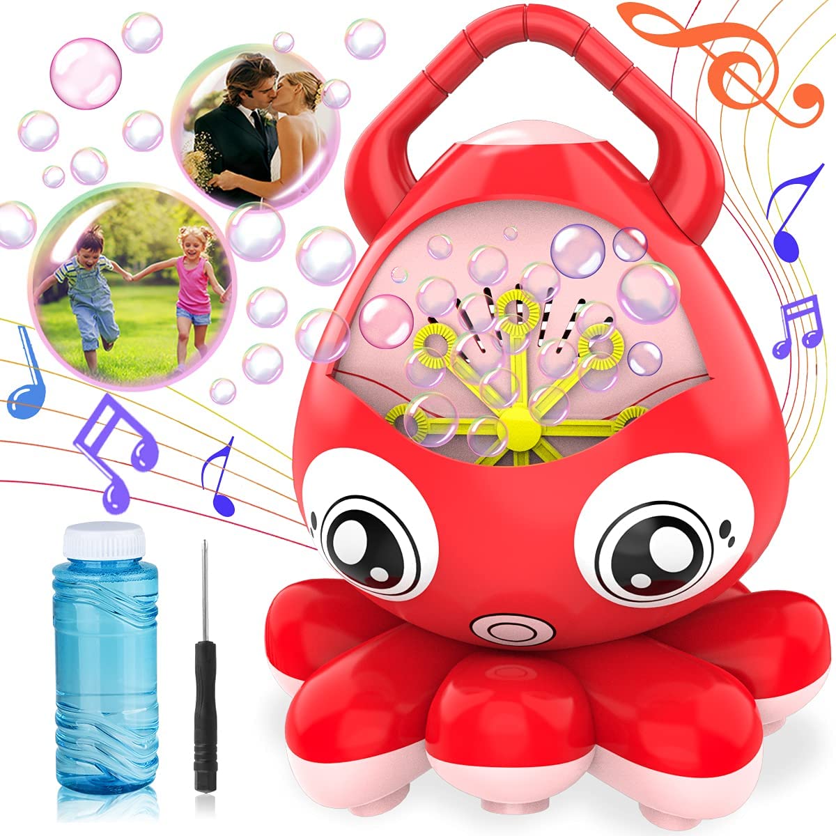 Photo 1 of  Octopus Bubble Machines, Bubble Marker for Toddlers Kids 3000+ Bubbles/min Bubble Blower for Indoor & Outdoor Birthday Party with 100ml Bubble Solution