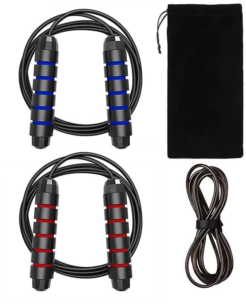 Photo 1 of Adjustable Jump Rope Weight-Bearing,Tangle-Free with Ball Bearing Speed Skipping Rope Cable with Memory Foam Handles for Workout Exercise Fitness Training