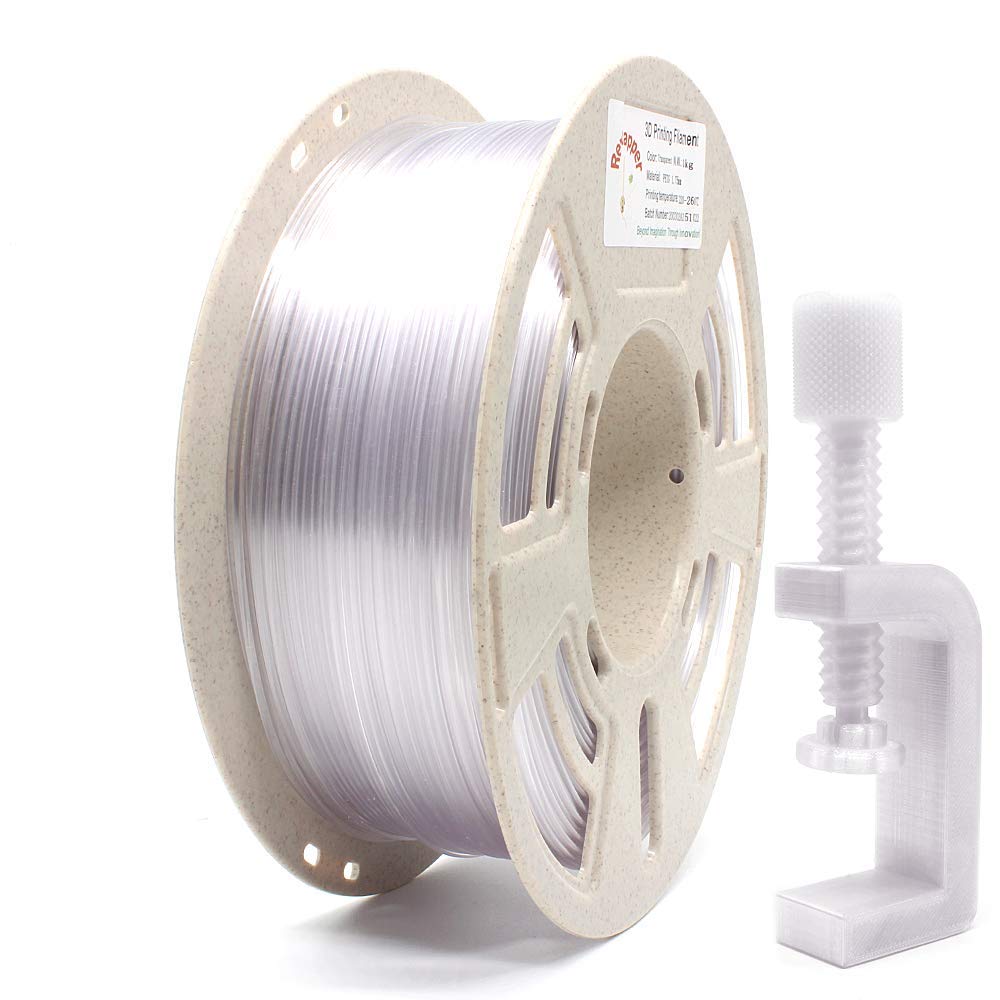 Photo 1 of RepRapper Easy-to-Print Transparent PETG Filament for 3D Printer 1.75mm (+-0.03mm) 2.2lb (1kg), Stronger Toughness, Fit Most FDM Printers