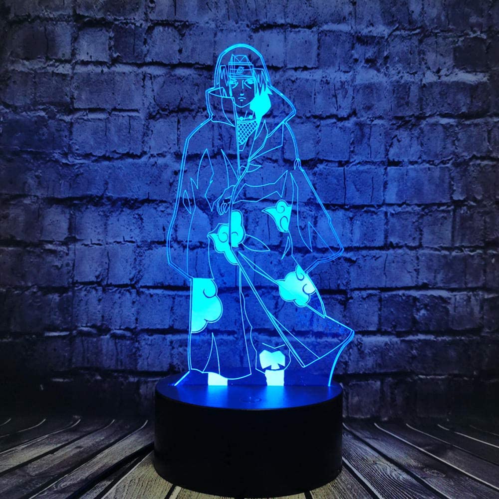 Photo 1 of 3D Night Lamp Naruto Sasuke Bros Itachi Night Light 3D Optical Illusion Led Table Lamp for Boy Bedroom Decor Mood Sleeping Light Holiday Toy Remote