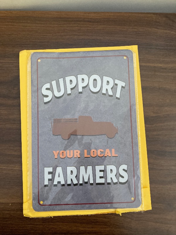 Photo 1 of anjooy tin sign support your local farmers 8 x 12 inches