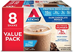 Photo 1 of Atkins Gluten Free Protein-Rich Shake, Dark Chocolate Royale, Keto Friendly, 8 Count (Ready to Drink)
Enjoy By 07/15/22