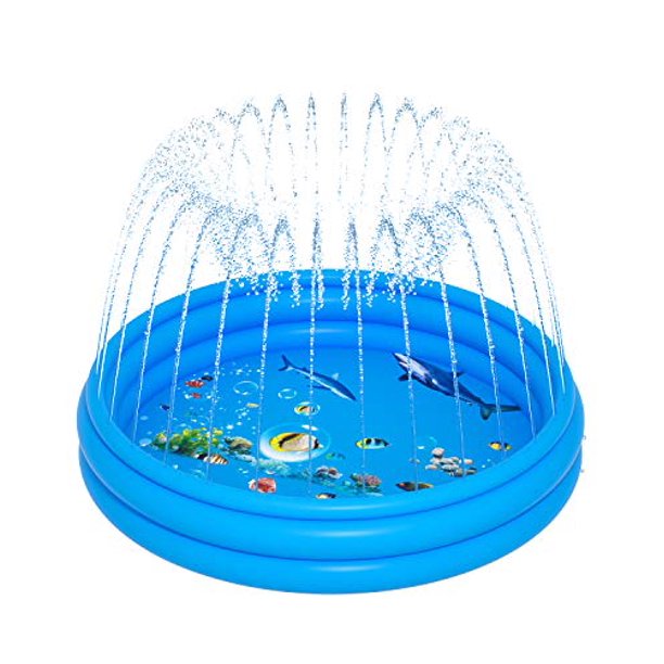 Photo 1 of Gaiatop Kiddie Pool Splash Pad, Sprinkler for Kids, Underwater World Pool for Learning, Children's Sprinkler Pool, 60x60x60 Inflatable Kids Pool for Outdoor, Backyard, Summer Water Party