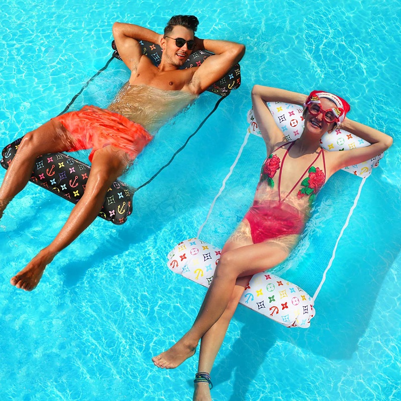 Photo 1 of Water Hammock Inflatable Pool Float,2-Pack Multi-Purpose Portable Hammock(Saddle, Lounge Chair, Hammock, Drifter),Pool Lounger,Swimming Pool Float Gift for 8 9 10 11 12 Year Old Boys Girls Kids Adults