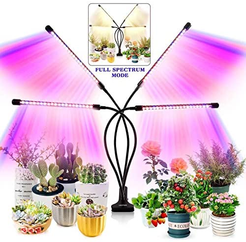 Photo 1 of Grow Light for Indoor Plants - Upgraded Version 80 LED Lamps with Full Spectrum & Red Blue Spectrum, 3/9/12H Timer, 10 Dimmable Level, Adjustable Gooseneck?3 Switch Modes