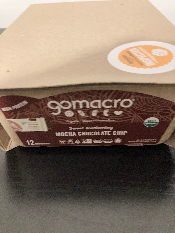 Photo 2 of GoMacro MacroBar Organic Vegan Protein Bars - Mocha Chocolate Chip (2.3 Ounce Bars
BEST BY AUG 14 2021