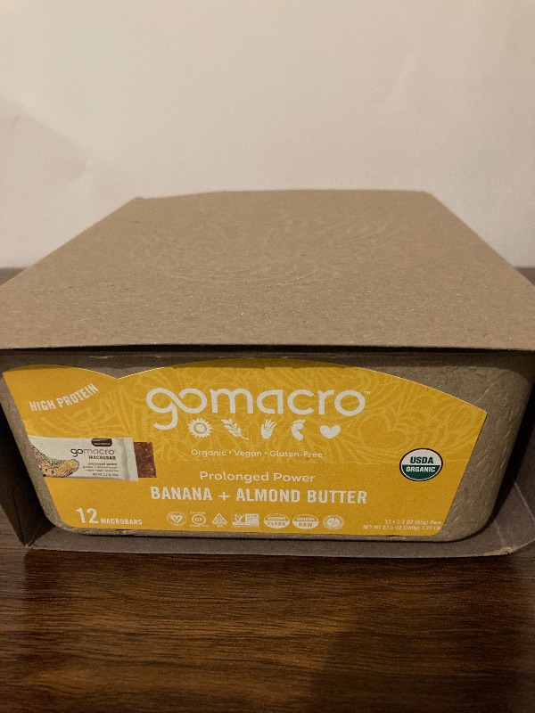 Photo 2 of Go Macro Macrobar Organic Banana and Almond Butter, Prolonged Power - 12 pack, 2.3 oz bars
BEST BY 15 AUG 2021