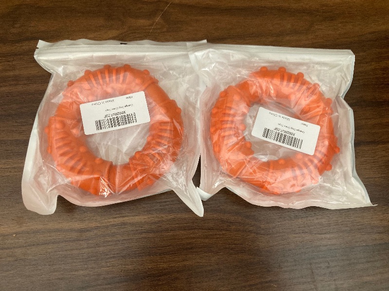 Photo 2 of 2 pack ABTOR Ultra Durable Dog Chew Toy - Toughest Natural Rubber - Texture Nub Dog Toys for All Aggressive Chewers Large Dogs Puppy - Fun to Chew, Dental Care, Training, Teething (A-Orange)