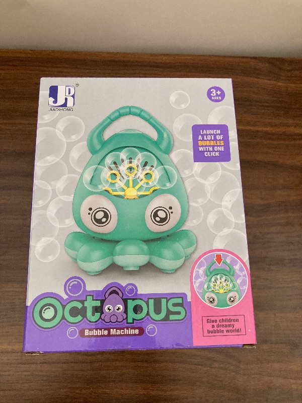 Photo 1 of Bubble Machine for Kids Automatic Octopus Bubble Maker Toddler Toys for 1 2 3 Year Old Boys Girls Bubble Blower with Bubble Wands Solution Indoor Outdoor Fun Party Favors Birthday Gifts Age 1-3 2-4