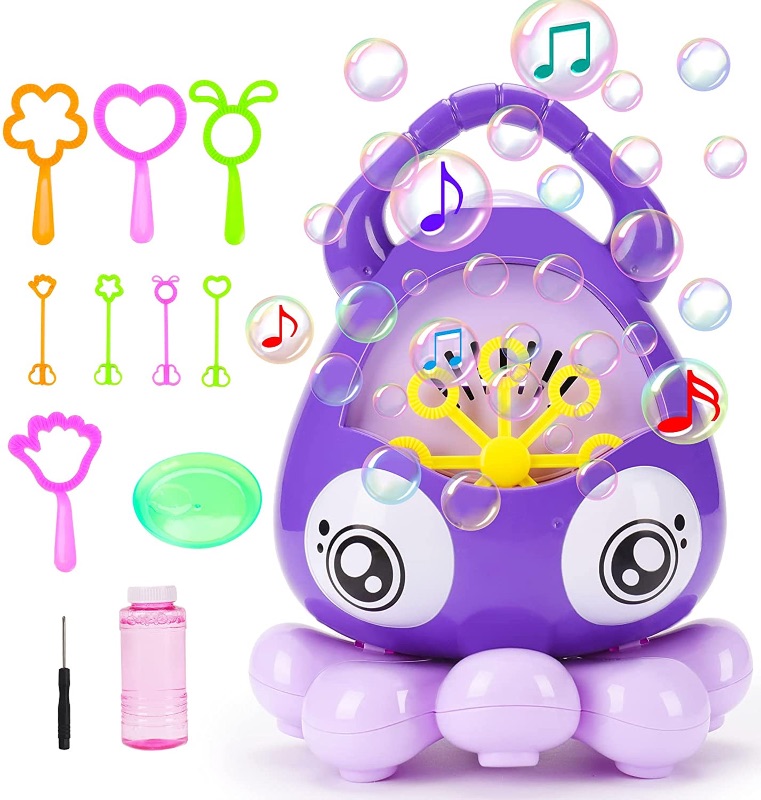 Photo 1 of Bubble Machine for Kids Automatic Octopus Bubble Maker Toddler Toys for 1 2 3 Year Old Boys Girls Bubble Blower with Bubble Wands Solution Indoor Outdoor Fun Party Favors Birthday Gifts Age 1-3 2-4