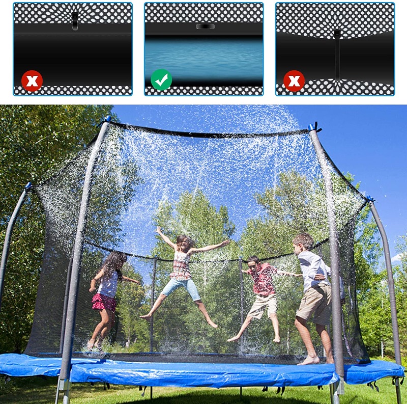 Photo 2 of  Sprinkler for Trampoline, 39 ft Trampoline Water Sprinkler for Kids , Water Play Trampoline Sprinklers, Fun Water Park Outdoor Backyard Garden Summer Toys, Trampoline Accessories