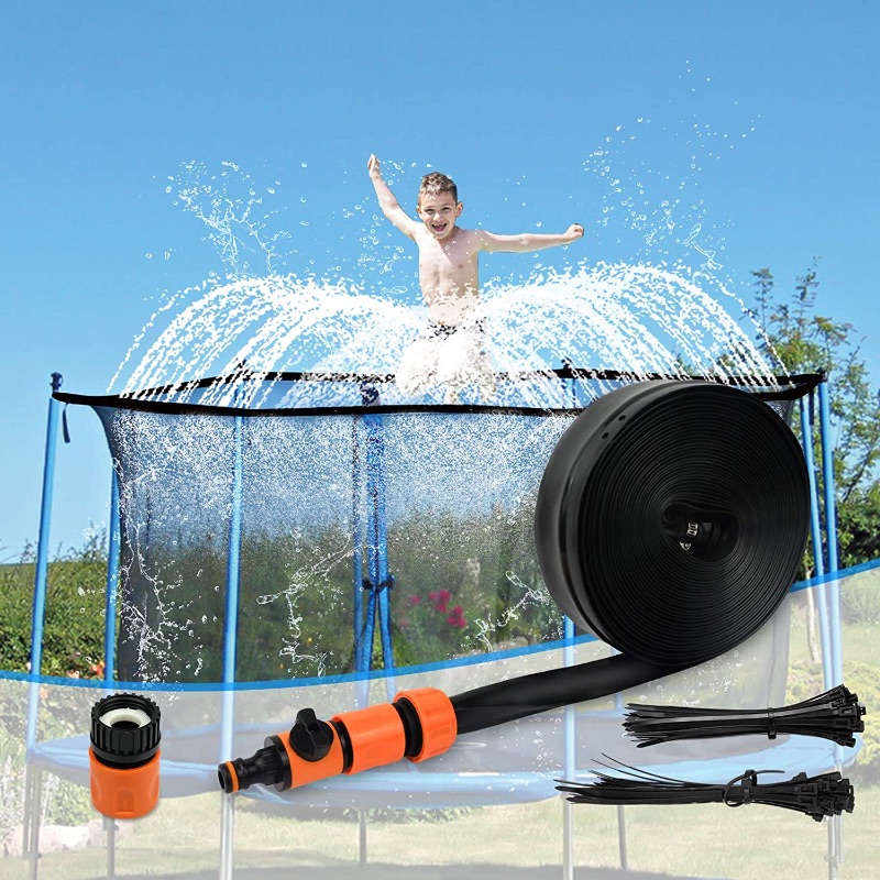 Photo 1 of  Sprinkler for Trampoline, 39 ft Trampoline Water Sprinkler for Kids , Water Play Trampoline Sprinklers, Fun Water Park Outdoor Backyard Garden Summer Toys, Trampoline Accessories