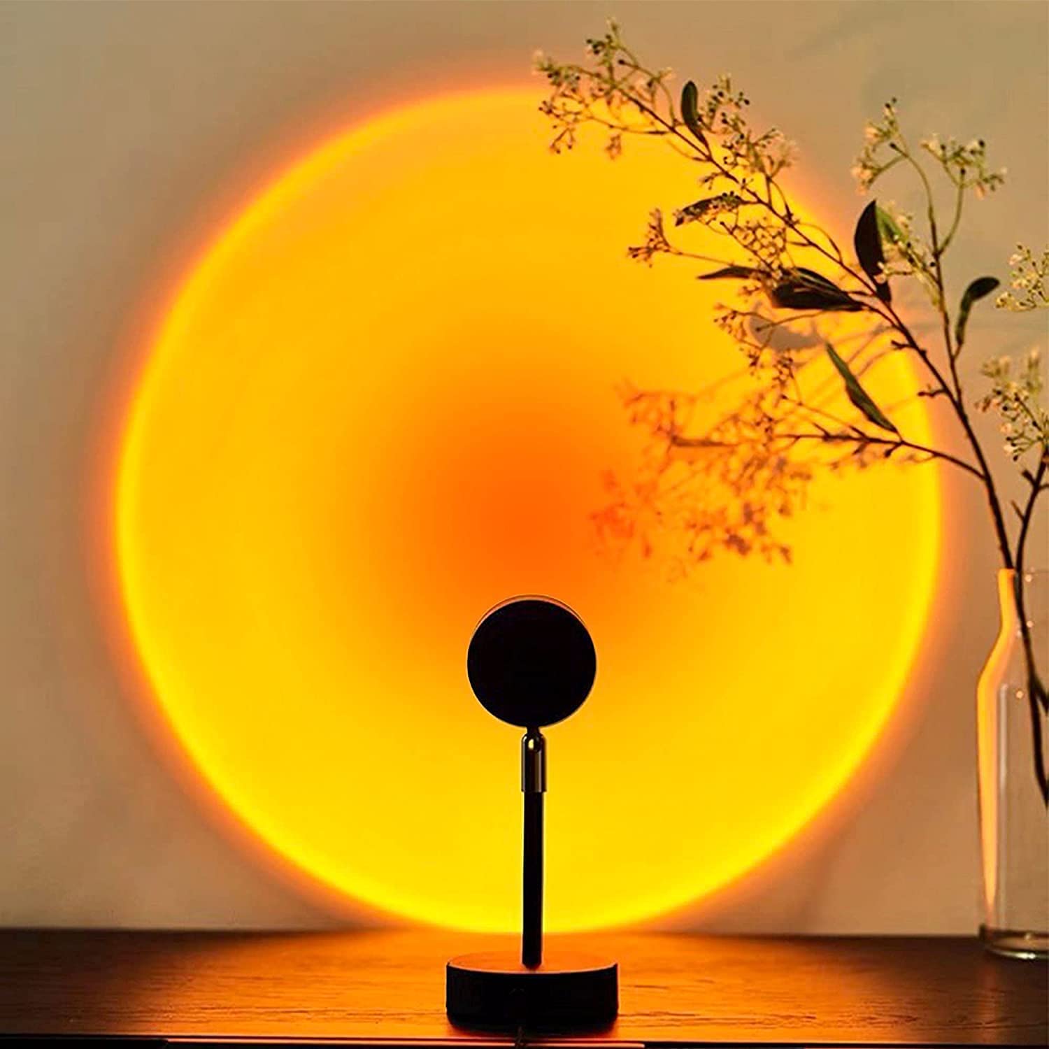 Photo 1 of Sunset Lamp Projection Led Light, 180 Degree Golden Hour Lamps, Night Light Projector Led Lamp, Romantic Sunset Light Projector for Home Party Living Room Bedroom Decor 