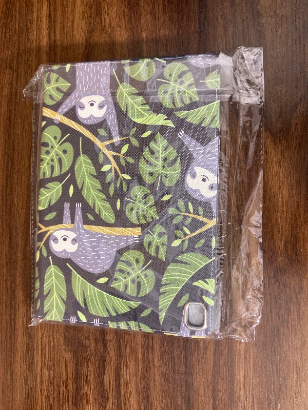 Photo 2 of LOWORO Case for iPad 8th Gen (2020)/7th Gen (2019), iPad Air (3rd Gen) 10.5" 2019/Pro 10.5 2017 - Adjustable Stand Auto Wake/Sleep Smart Case, Cute Sloths and Tropical Palm Leaves (with Coasters)