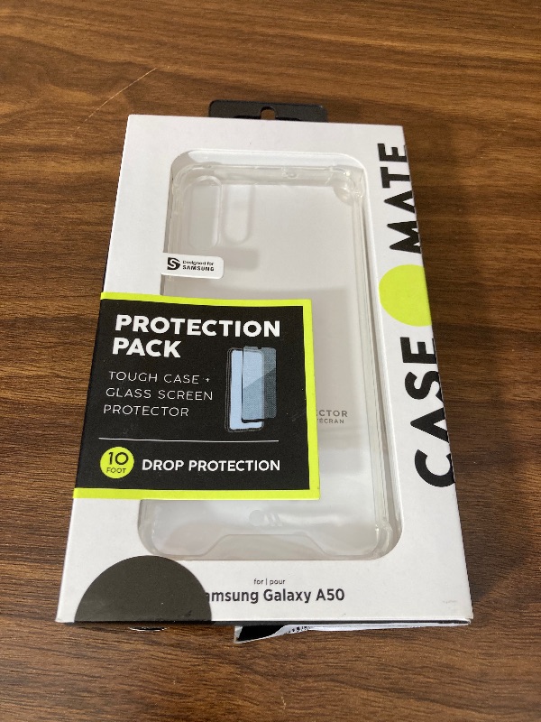 Photo 2 of Case-Mate Tough Case + Glass Screen Protector Combo for Galaxy A50 - Clear