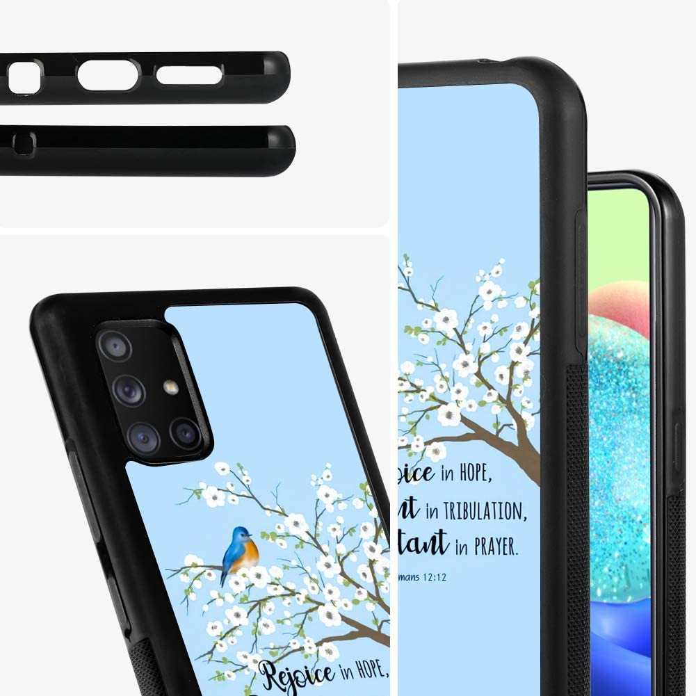 Photo 1 of ZIYE Samsung Galaxy A71 5G Case(Not for Galaxy A71 4G or A71 5G UW), Bible Verses Saying Bird Flowers Hybrid Hard PC Soft TPU Bumper Anti Slip Cover Protective Phone Cover