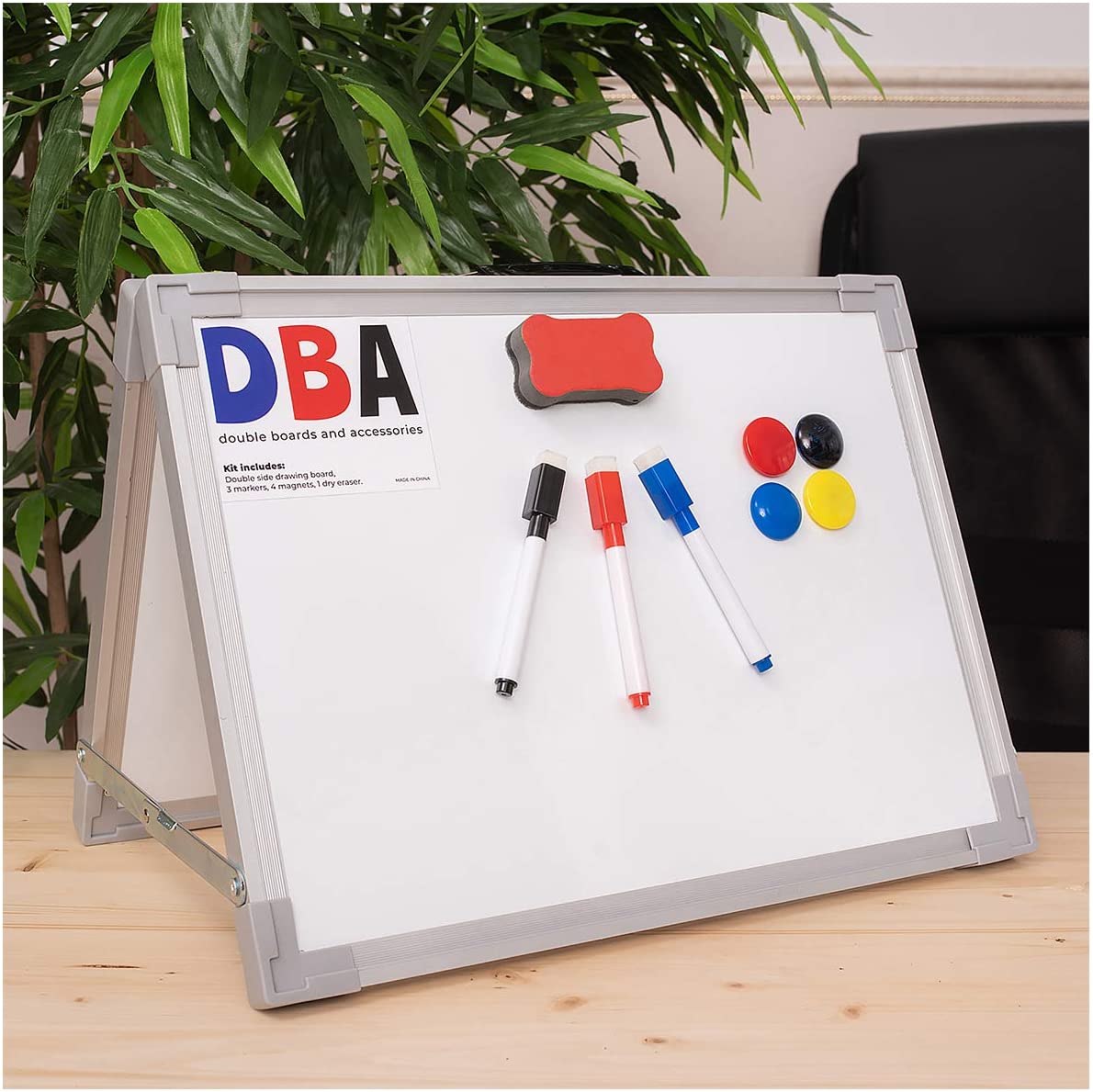 Photo 1 of Small Dry Erase White Board Easel for Kids Education, 16" x 12" Magnetic Double-Sided Desktop for Kids, Foldable Double Sided Portable Whiteboard for Drawing Teaching Memo