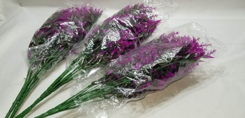 Photo 2 of  Purple Lavender Artificial Flower Bouquet, 3 BUNCHES