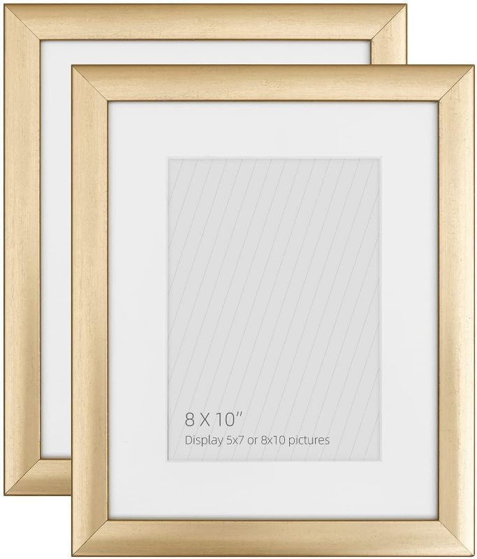 Photo 1 of 7.9 x 9.8 Inches, 2 Pack, 5x7 Photo Frame with Mat, Photo Frames for Table and Wall Decor, PS and Plexiglass