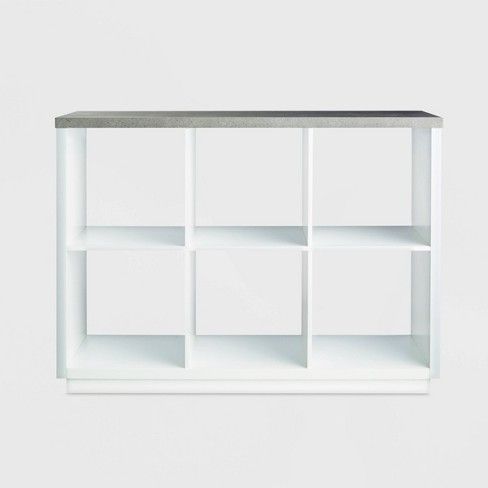 Photo 1 of 6 Cube Storage organizer with Faux concrete surface top white