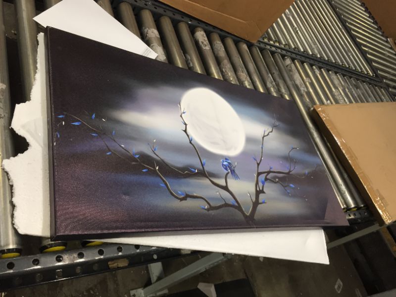 Photo 2 of Love Birds on Tree in Night with Full Moon 
20 x 36 inch 