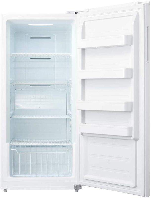 Photo 1 of Smad Upright Freezer 13.8 Cu.ft with Freezer/Refrigerator Conversion Single Door Recessed Handle Freestanding for Home Kitchen, Restaurant, White
