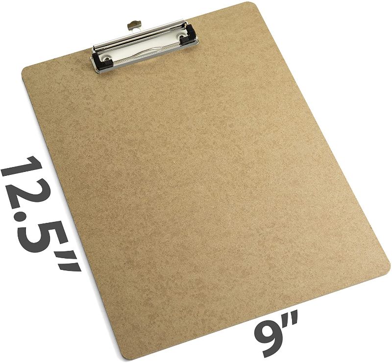 Photo 2 of Officemate Recycled Wood Clipboards, Low Profile Clip, 10 Pack Clipboards, Letter Size (9 x 12.5 Inches), Brown (83812)
