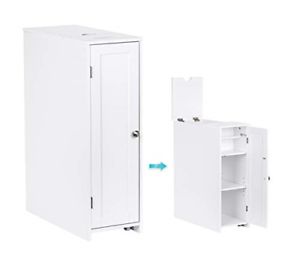 Photo 1 of UTEX Slim Bathroom Toilet Paper Storage Cabinet, Rolling Free Standing Toilet Paper Holder, Bathroom Cabinet 9 W x 30 H x 20 D,White
