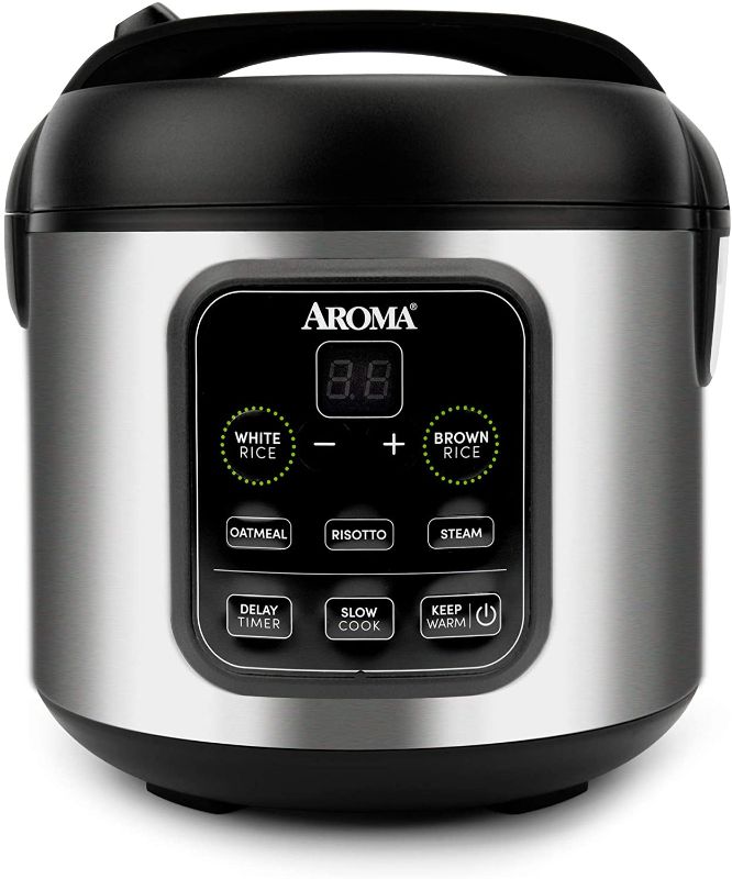Photo 1 of Aroma Housewares ARC-994SB 2O2O Model Rice & Grain Cooker Slow Cook, Steam, Oatmeal, Risotto, 8-cup cooked/4-cup uncooked/2Qt, Stainless Steel
