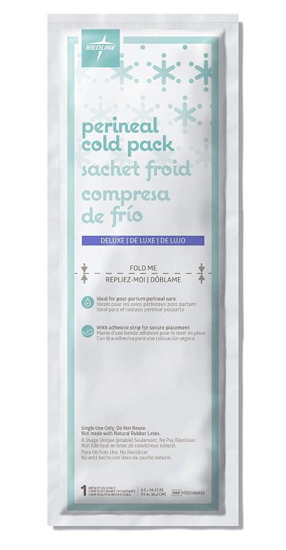 Photo 1 of Medline Deluxe Perineal Cold Packs with Adhesive Strip, 4.5" x 14.25" (Pack of 24), postpartum, great for new moms
