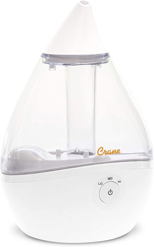 Photo 2 of Crane Droplet 0.5 Gallon Ultrasonic Cool Mist Humidifier - Clear/White