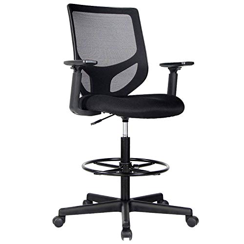 Photo 1 of Drafting Chair Tall Office Chair for Standing Desk Drafting Mesh Table Chair with Adjustable Armrest and Foot Ring