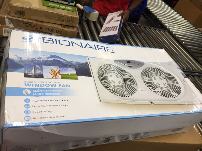 Photo 3 of Bionaire 9 in. Twin Window Fan with Remote Control, White