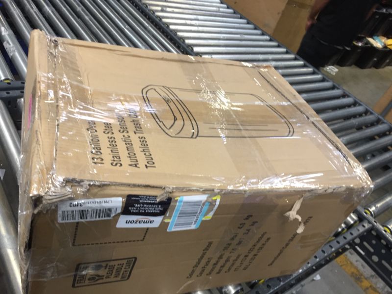 Photo 1 of 13 GALLON OVAL STAINLESS STEEL AUTOMATUIC SENSOR TOUCHLESS TRASH CAN
