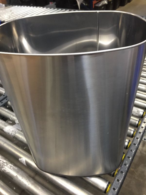 Photo 1 of 13 GALLON OVAL STAINLESS STEEL AUTOMATUIC SENSOR TOUCHLESS TRASH CAN
