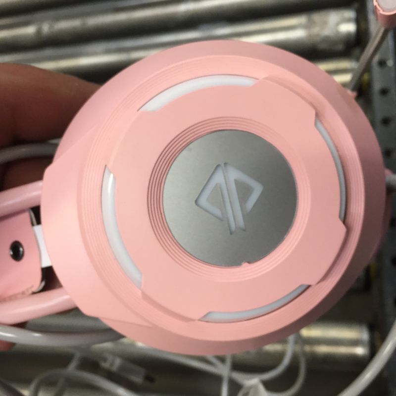 Photo 1 of Ajazz AX120 USB Wired Headset 3.5mm Stereo Gaming Headset Noise Cancelling Headphone with Mic 50mm Driver Unit Pink
