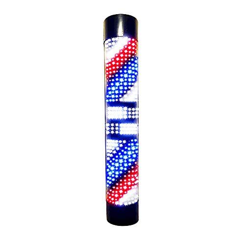 Photo 2 of Barber Stripes Pole Rotating LED Light Wall Mounted Hair Salon Shop Open Sign Decor Wall Hanging Lamp Waterproof ABS Save Energy Hairdressing Illuminated Red Blue White LED Strips