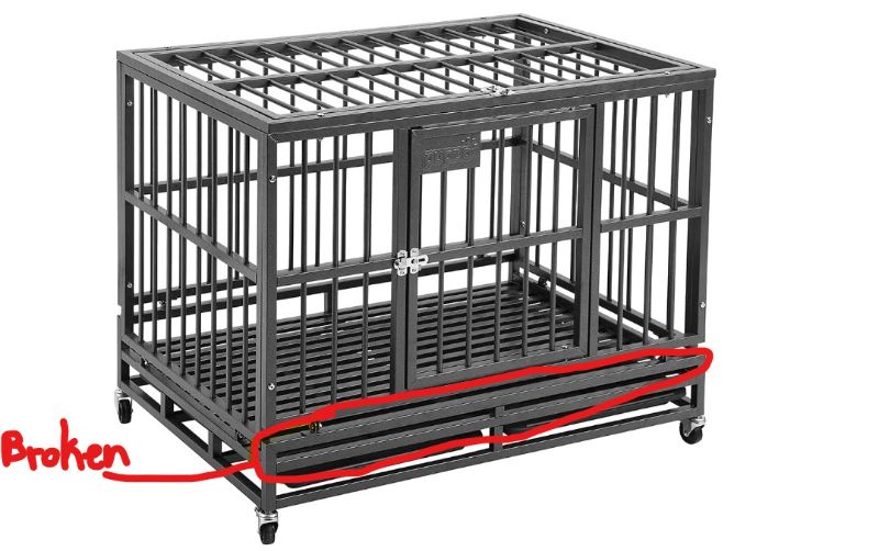 Photo 1 of d46Dog Cage Crate Kennel Heavy Duty Tear Resistant Square Tube with Four Wheels for Large Dogs Easy to Installamaged 