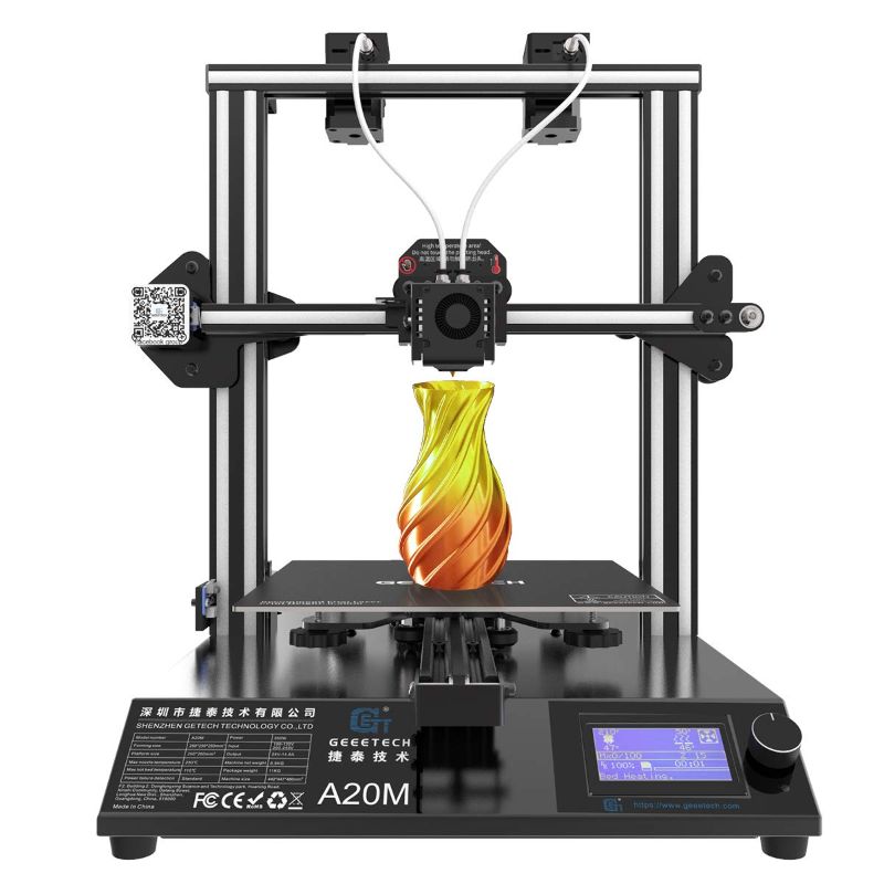 Photo 1 of GEEETECH New A20M 3D Printer with MixColor Printing Integrated Building Base  Dual extruder Design Filament Detector and Breakresuming Function 255255255mm Prusa I3 Quick Assembly DIY kit
