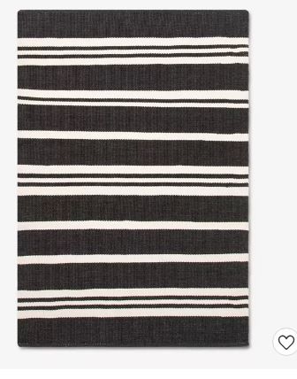 Photo 1 of 5' x 7' Outdoor Rug Black Stripe - Threshold™ designed with Studio McGee