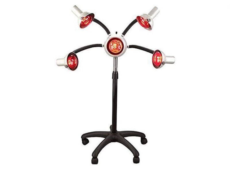 Photo 1 of 5 Head Infrared Light Heat Therapy Red Lamp Salon Hair Steamer Perming Dyeing Adjustable Height Machine with Rolling Wheels