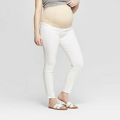 Photo 1 of MATERNITY CROSSOVER PANEL WHITE SKINNY JEANS - ISABEL MATERNITY BY INGRID & ISAB SIZE 6